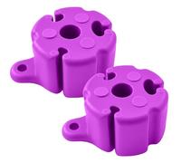EDANTI Pince à cravates pour canne à pêche - Fixation en silicone - Boule fixe - Accessoire en caoutchouc - Outil de pêche réutilisable (10, violet)
