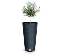 EDANTI Pot de fleurs haut - Grand pot de fleurs - Pour l'intérieur et l'extérieur - Pour fleurs, jardin, balcon, terrasse, maison - Anthracite - 25 cm