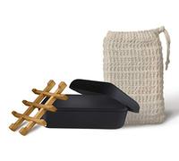 EDARTO® Porte-savon durable avec évacuation en fibre de bambou et amidon de maïs, sac à savon en sisal 100 % naturel pour exfolier le corps