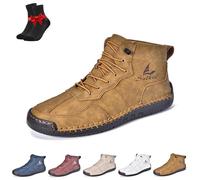 EDAT Bottines Chukka à Lacets for Homme, fabriquées en Italie, fabriquées à la Main, légères, imperméables et antidérapantes.(Brown,38 EU)