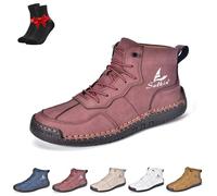 EDAT Bottines Chukka à Lacets for Homme, fabriquées en Italie, fabriquées à la Main, légères, imperméables et antidérapantes.(Red,43 EU)