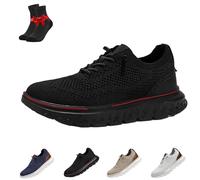 EDAT Chaussures Oxford à Enfiler Mains Libres for Hommes, Chaussures habillées décontractées Enfiler, Chaussures Confortables(Black,48 EU)