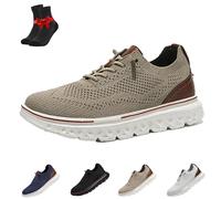 EDAT Chaussures Oxford à Enfiler Mains Libres for Hommes, Chaussures habillées décontractées Enfiler, Chaussures Confortables(Khaki,41 EU)