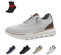 EDAT Chaussures Oxford à Enfiler Mains Libres for Hommes, Chaussures habillées décontractées Enfiler, Chaussures Confortables(Grey,45 EU)