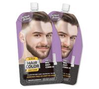 Edbe edbe Hair Color Easy Comb Darkest Brown (lot de 2) : teinture pour cheveux gris, moustache et barbe pour homme avec un kit d'une seule application, marron plus foncé, 100 ml (paquet D