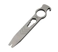 EDC Outil multifonction avec tournevis, pied de biche et décapsuleur, 140 x 28 mm, levier léger pour un usage quotidien, compatible avec porte-clés, finition argentée/délavé