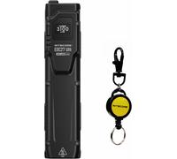 Edc27 Uhi 3100 Lumen Lampe Torche Edc Ultra Fine Haute Performance Avec Porte-Clés Rétractable, Noir[H258]