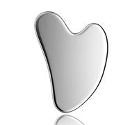 EDCBMB Gua Sha en acier inoxydable - Outils faciaux en métal argenté pour le visage, le menton et la mâchoire, sculpter les yeux, le cou, le corps, raffermir la peau, massage de la peau, cadeaux de