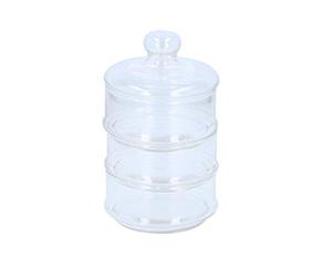 EDCO Bocal porte-gâteaux Bon avec 3 bocaux empilables en verre et couvercle pour confettis, fêtes et cérémonies