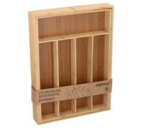 Edco Eindhoven B.V. Alpina Range-couverts extensible en bambou - Range-couverts pour tiroirs - Organisateur réglable avec compartiments - Insert de tiroir pour cuisine et bureau