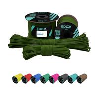 EdcX 2 mm Nylon Paracord 275 (15, 30, 50 and 100 m)- 100% Nylon Rope, 3-Strand Cord, Nylon Cord 2 mm in Many Colours (Moss, 15 m)