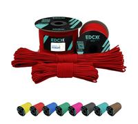 EdcX 2 mm Nylon Paracord 275 (50 et 100 m) - Corde 100% Nylon, Corde 3 brins, Corde Nylon 2 mm en Plusieurs Couleurs (Red, 100 m)