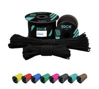 EdcX 2 mm Nylon Paracord 275 (50 et 100 m) - Corde 100% Nylon, Corde 3 brins, Corde Nylon 2 mm en Plusieurs Couleurs (Black, 100 m)