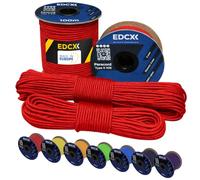 EdcX 3 mm Nylon Paracord 425 (15, 30, 50 and 100m) - 3 mm Type II, 100% Nylon Rope, 3 Strand Rope, 3 mm Nylon Rope in Many Colors (Red, 15 m)