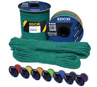 EdcX 3 mm Nylon Paracord 425 (15, 30, 50 and 100m) - 3 mm Type II, 100% Nylon Rope, 3 Strand Rope, 3 mm Nylon Rope in Many Colors (Emerald Green, 100 m)