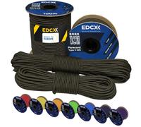 EdcX 3 mm Nylon Paracord 425 (15, 30, 50 and 100m) - 3 mm Type II, 100% Nylon Rope, 3 Strand Rope, 3 mm Nylon Rope in Many Colors (Army Green, 100 m)