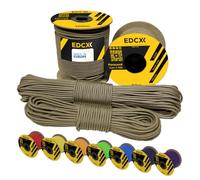 EdcX 3 mm Nylon Paracord 425 (15, 30, 50 and 100m) - 3 mm Type II, 100% Nylon Rope, 3 Strand Rope, 3 mm Nylon Rope in Many Colors (Coyote Brown, 100 m)