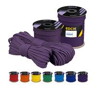EDCX 4 mm Polyester Paracord 550 (15, 30 et 50 m) - 4 mm Type III, Corde de Parachute résistante à la déchirure pour la Survie 100% Polyester avec 7 Fils | Couleurs Unies
