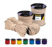 EDCX 4 mm Polyester Paracord 550 (15, 30 et 50 m) - 4 mm Type III, Corde de Parachute résistante à la déchirure pour la Survie 100% Polyester avec 7 Fils | Couleurs Unies