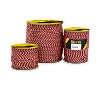 EdcX Cordon de maçon ⌀1,7 mm | 50m, 100m et 300m | Nylon | Ligne de briques, niveau de ligne de maçon pour la construction, le jardinage | Résistant aux déchirures, Résistant aux intempéries (White+Red, 50 m)