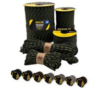 EdcX Paracord 4 mm, 20+ Couleurs Militaires (15 m, 30 m, 50 m, 100 m, 300 m) | Idéal pour l'artisanat, Le Camping | Corde 100% Nylon 4 mm | Cordon 550 Type III (O.D. Moss, 15 m)