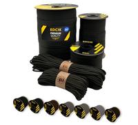 EdcX Paracord 4 mm, 20+ Couleurs Militaires (15 m, 30 m, 50 m, 100 m, 300 m) | Idéal pour l'artisanat, Le Camping | Corde 100% Nylon 4 mm | Cordon 550 Type III (Black Snake, 15 m)