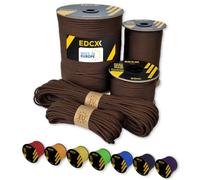 EdcX Paracord 4 mm, 35+ Couleurs Unies (10 m, 15 m, 30 m, 50 m, 100 m, 300 m) | Idéal pour l'artisanat, Le Camping, la Survie | Corde 100% Nylon 4 mm | Cordon Tactique 550 Type III (Chocolate, 10 m)