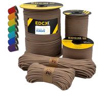 EdcX Paracord 4 mm, 35+ Couleurs Unies (10 m, 15 m, 30 m, 50 m, 100 m, 300 m) | Idéal pour l'artisanat, Le Camping, la Survie | Corde 100% Nylon 4 mm | Cordon Tactique 550 Type III (Tan, 10 m)