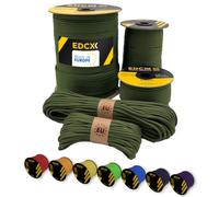 EdcX Paracord 4 mm, 35+ Couleurs Unies (10 m, 15 m, 30 m, 50 m, 100 m, 300 m) | Idéal pour l'artisanat, Le Camping, la Survie | Corde 100% Nylon 4 mm | Cordon Tactique 550 Type III (Moss, 50 m)