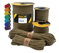 EdcX Paracord 4 mm, 35+ Couleurs Unies (10 m, 15 m, 30 m, 50 m, 100 m, 300 m) | Idéal pour l'artisanat, Le Camping, la Survie | Corde 100% Nylon 4 mm | Cordon Tactique 550 Type III (Boa, 300 m)