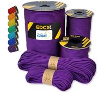 EdcX Paracord 4 mm, 35+ Couleurs Unies (10 m, 15 m, 30 m, 50 m, 100 m, 300 m) | Idéal pour l'artisanat, Le Camping, la Survie | Corde 100% Nylon 4 mm | Cordon Tactique 550 Type III (Purple, 10 m)