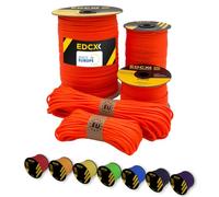 EdcX Paracord 4 mm, 35+ Couleurs Unies (10 m, 15 m, 30 m, 50 m, 100 m, 300 m) | Idéal pour l'artisanat, Le Camping, la Survie | Corde 100% Nylon 4 mm | Cordon 550 Type III (Sofit Orange, 50 m)