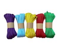 EdcX Paracord 4mm, Ensemble de Couleurs Unies (6х5m et 5x10m) | Idéal pour Le Camping, la Survie, l'extérieur | Corde 100% Nylon 4 mm | Cordon Tactique 550 Type III - Summer Set (5x10m)
