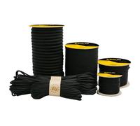EdcX Paracorde 1,2 mm - 8 mm, Couleur Noire (10 m, 20 m, 30 m, 50 m, 100 m) | Idéale pour l'artisanat, Le Bricolage, Le Camping | Corde 100% Nylon (Black, 6mm, 20 m)