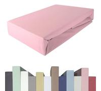 Edda Lux Drap Housse Premium pour Lit à Sommier Tapissier et Matelas jusqu'à 40 cm de Haut, 95% Coton 5% Élasthanne, 140x200, 160x200, 160x220, Vieux Rose