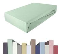 Edda Lux Topper Drap Housse pour Surmatelas de Lit Boxspring à Sommier-Tapissier, 200x200, 200x220, 95% Coton 5% Élasthanne, Qualité Premium, Jersey, Vert Océan