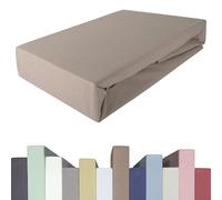 Edda Lux Topper Drap Housse pour Surmatelas de Lit Boxspring à Sommier-Tapissier, 200x200, 200x220, 95% Coton 5% Élasthanne, Qualité Premium, Jersey, Caramel