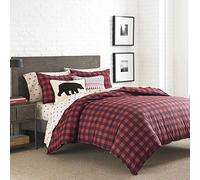 Eddie Bauer 210706 Montagne Plaid Housse de Couette, Double, Rouge écarlate