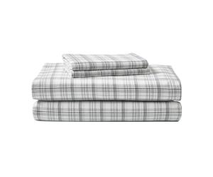 Eddie Bauer Beacon Hill Flanelle de lit, Gris, Entier