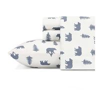 Eddie Bauer Bears and Trees Sheet Set, Twin, Medium Blue