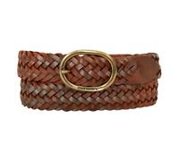 Eddie Bauer Ceinture en Cuir tissé avec Barre Centrale Marron Clair, Femme