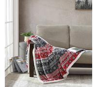Eddie Bauer Classic Fair Isle Throw, Jetés de lit, 50x60, Grey