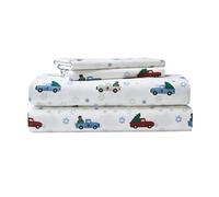 Eddie Bauer - Collection Flanelle - Ensemble de draps de lit en Coton, pré-rétréci et brossé pour Plus de Douceur - Confortables et douillets - pour Grand lit, Sorties d'hiver