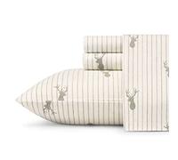 Eddie Bauer - Collection Flanelle - Parure de lit 100% Coton de Haute qualité, pré-rétréci et brossé pour Plus de Douceur, de Confort et de Confort.