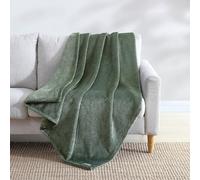 Eddie Bauer - Couverture en Peluche Ultra Douce pour décoration d'intérieur, literie Toutes Saisons (Vert uni Ultra lux, 50 x 60)
