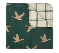 Eddie Bauer - Couverture, jeté réversible Ultra Doux pour canapé ou lit, literie pelucheuse et surdimensionnée (Plaid Vert Geese Kettle Falls, 152,4 x 177,8 cm)