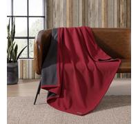 Eddie Bauer Couverture Polaire réversible, Douce et Confortable, Parfaite pour lit et canapé, Polyester, Rouge/Gris fumé foncé