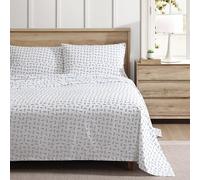 Eddie Bauer - Draps pour Grand lit, Ensemble de literie en Percale de Coton, décoration d'intérieur fraîche et Respirante (Feuilles Aurel, Grand lit)