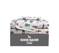 Eddie Bauer - Draps pour Grand lit, Ensemble de literie en Percale de Coton, décoration d'intérieur Nette et Cool (Kayak Adventure, Grand lit)