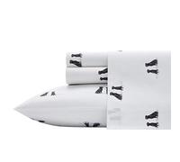 Eddie Bauer - Draps pour lit Double, Parure de lit en Percale de Coton, décoration d'intérieur Nette et Cool, Essentiels de Chambre de dortoir (Champs d'abrador Blanc, lit Double)